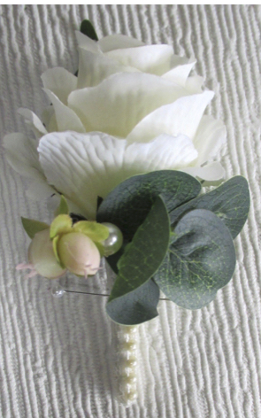 Ivory & Pale Dusky Pink Rose & Rose Bud Best Man/Groomsman